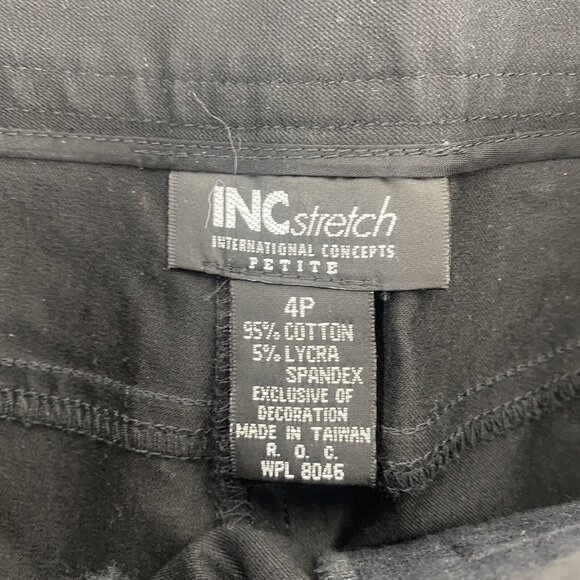 Vintage Women's Flare Dress Pants Size 4 Petite Side Panel Detail Black - Picture 5 of 9